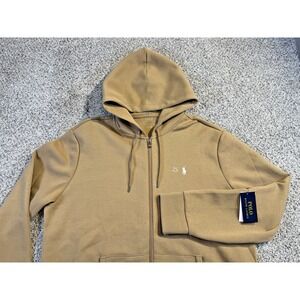 NWT Polo Ralph Lauren Full Zip Tan Pullover White Pony Men's Size XL $138